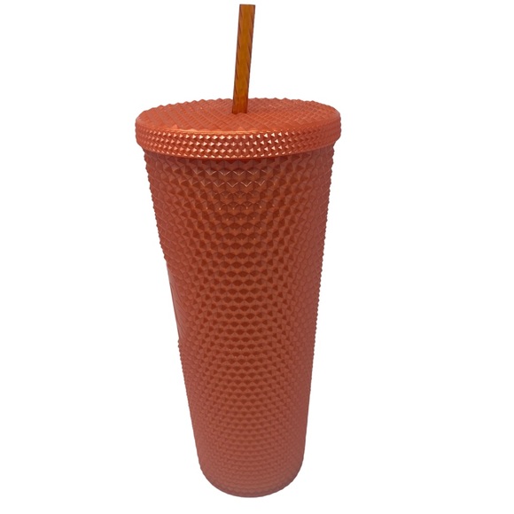 Starbucks Orange Pearlized Studded Venti 24 oz  Fall Tumbler 011136321 - Picture 3 of 11
